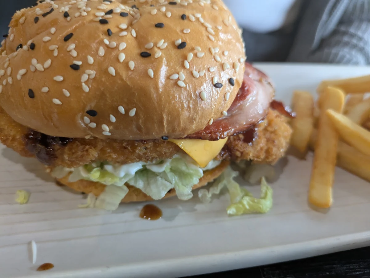 Chicken Katsu Burger and Fries