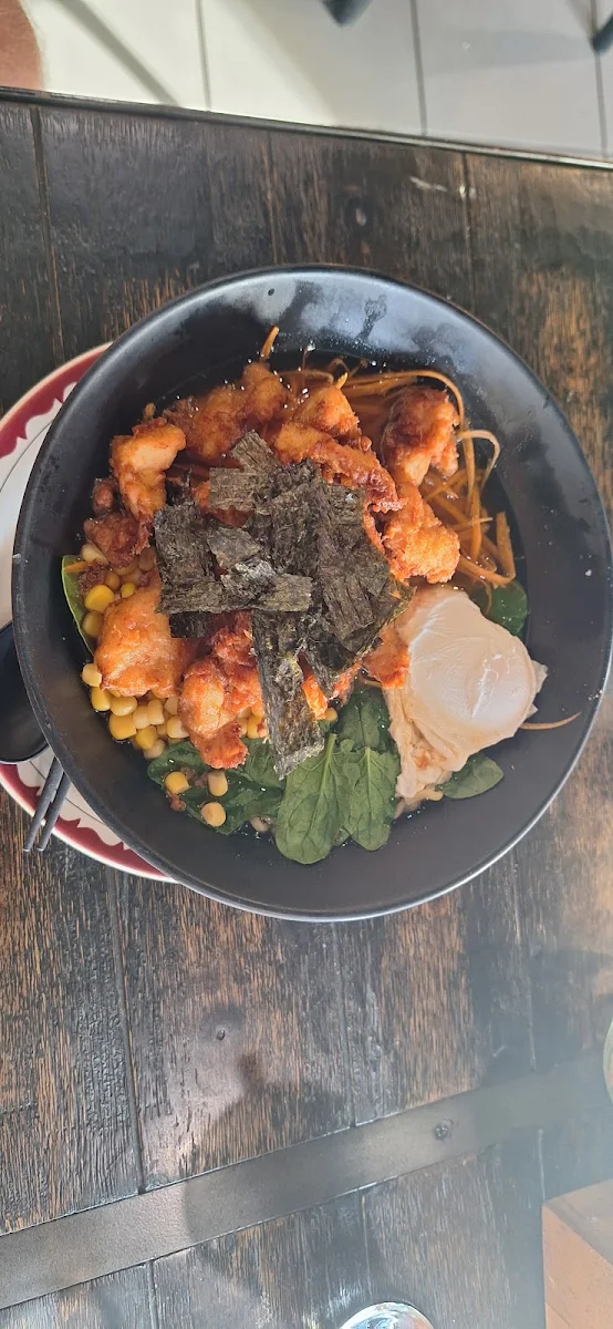 Ramen Noodles with Popcorn Chicken