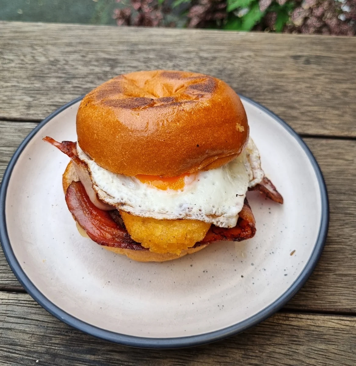 Bacon and Egg Roll, The White Rabbit Cafe, Bar and Grill