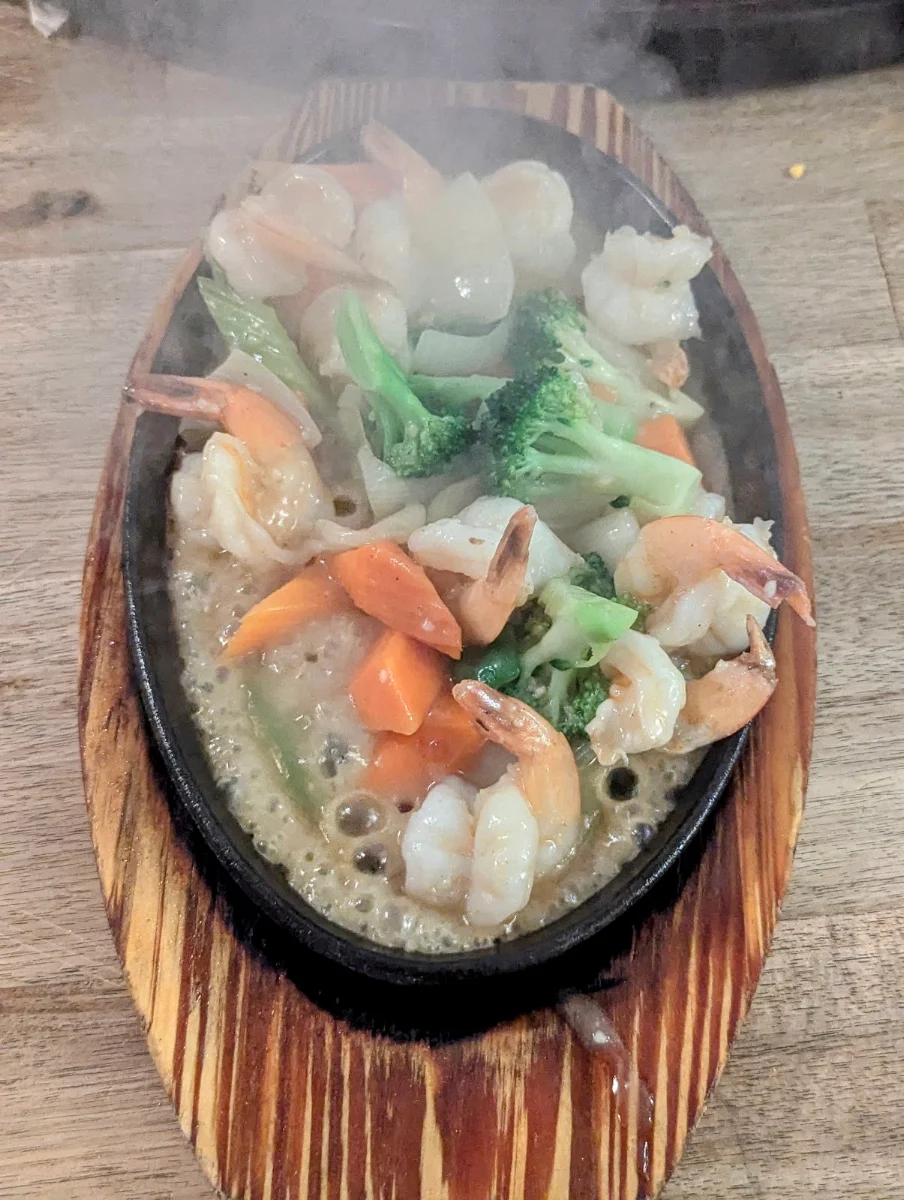Sizzling Garlic King Prawns