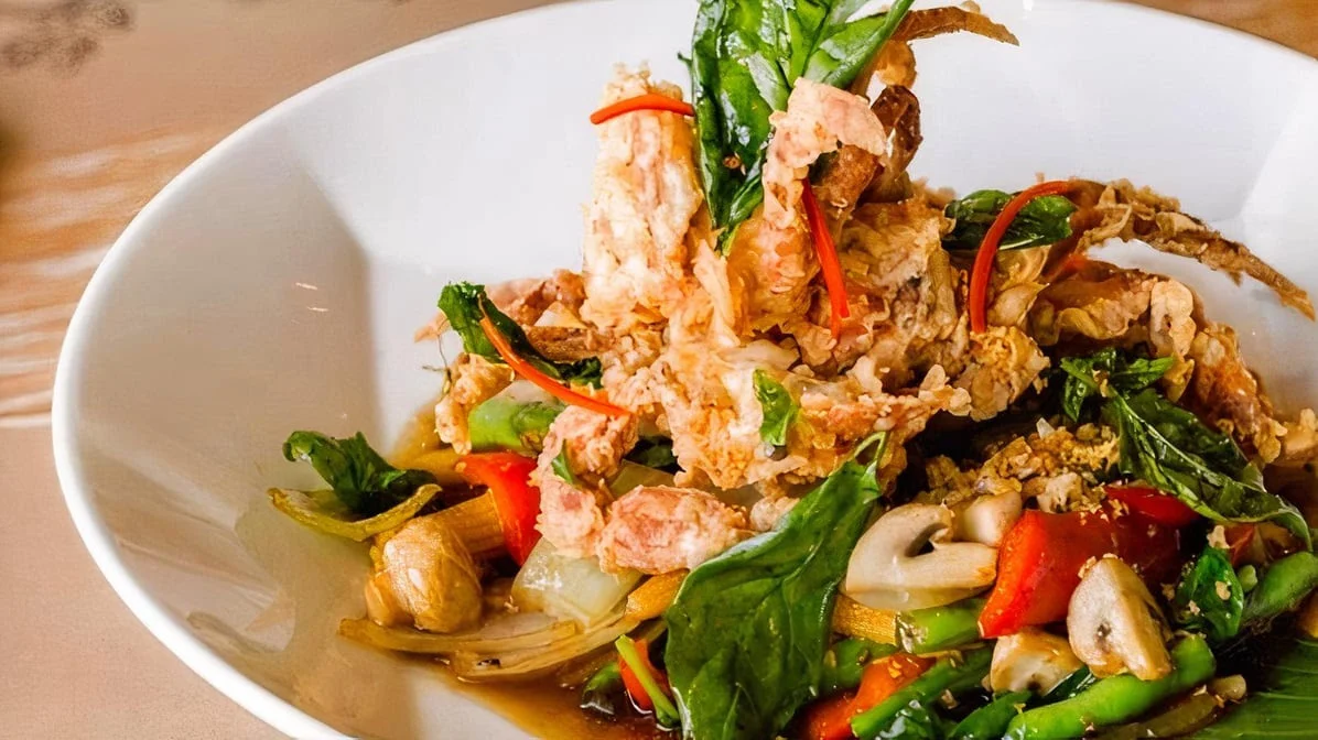 Spicy Crispy Basil with Soft Shell Crab