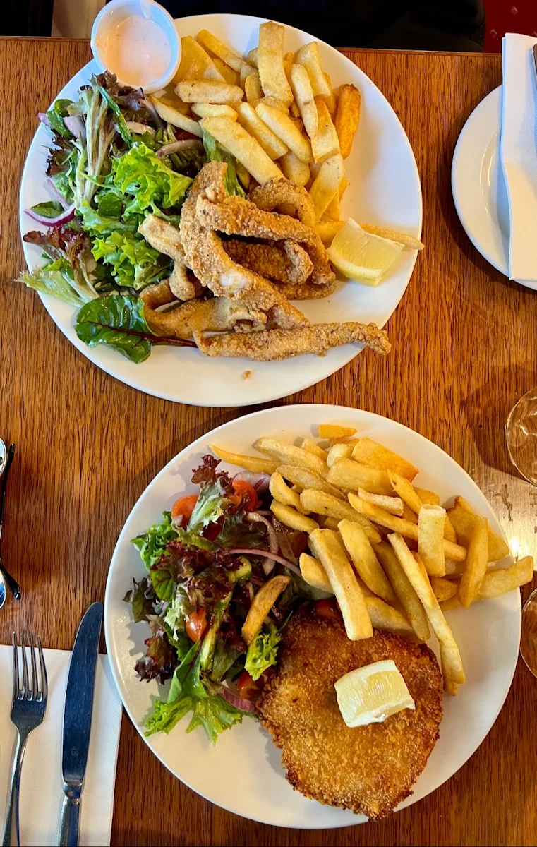 Chicken Schnitzel w Chips & Salad