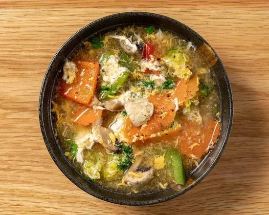 Mixed Veg Soy Egg Soup