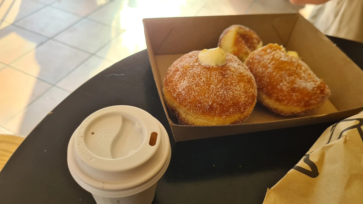Piccolo Latte and Lemon Doughnut