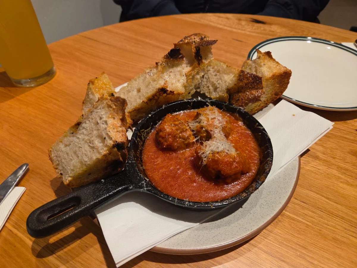 Meatball Entree, Grand Pacific Hotel Lorne
