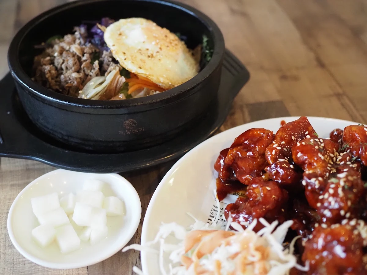 Bibimbap and Korean Fried Chicken