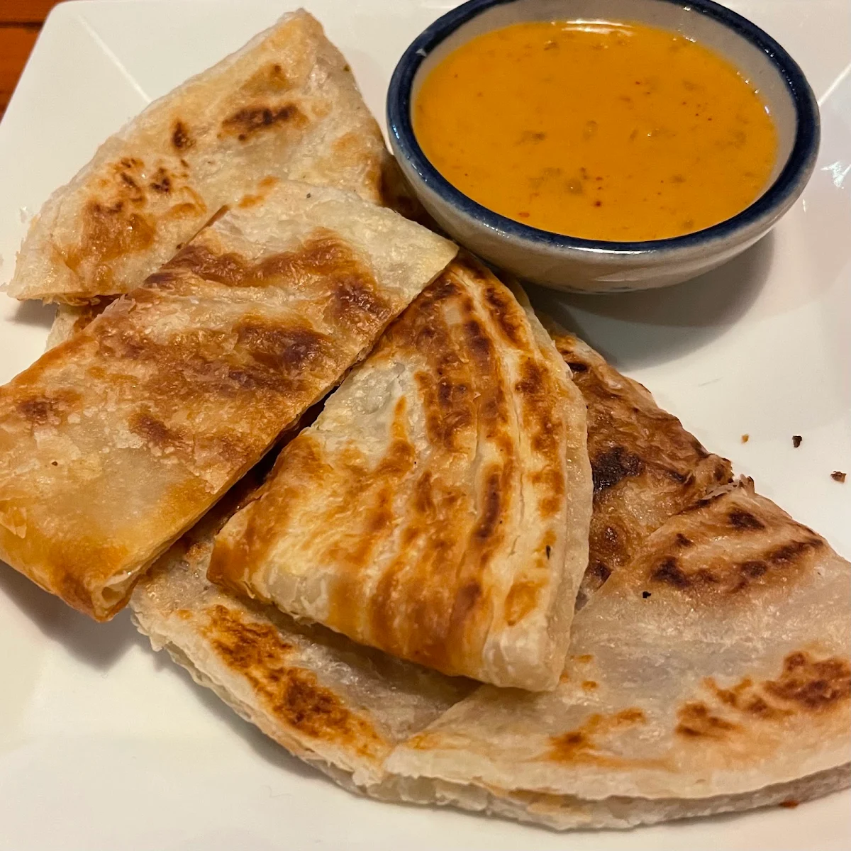 Roti Bread with Homemade Peanut Dipping Sauce