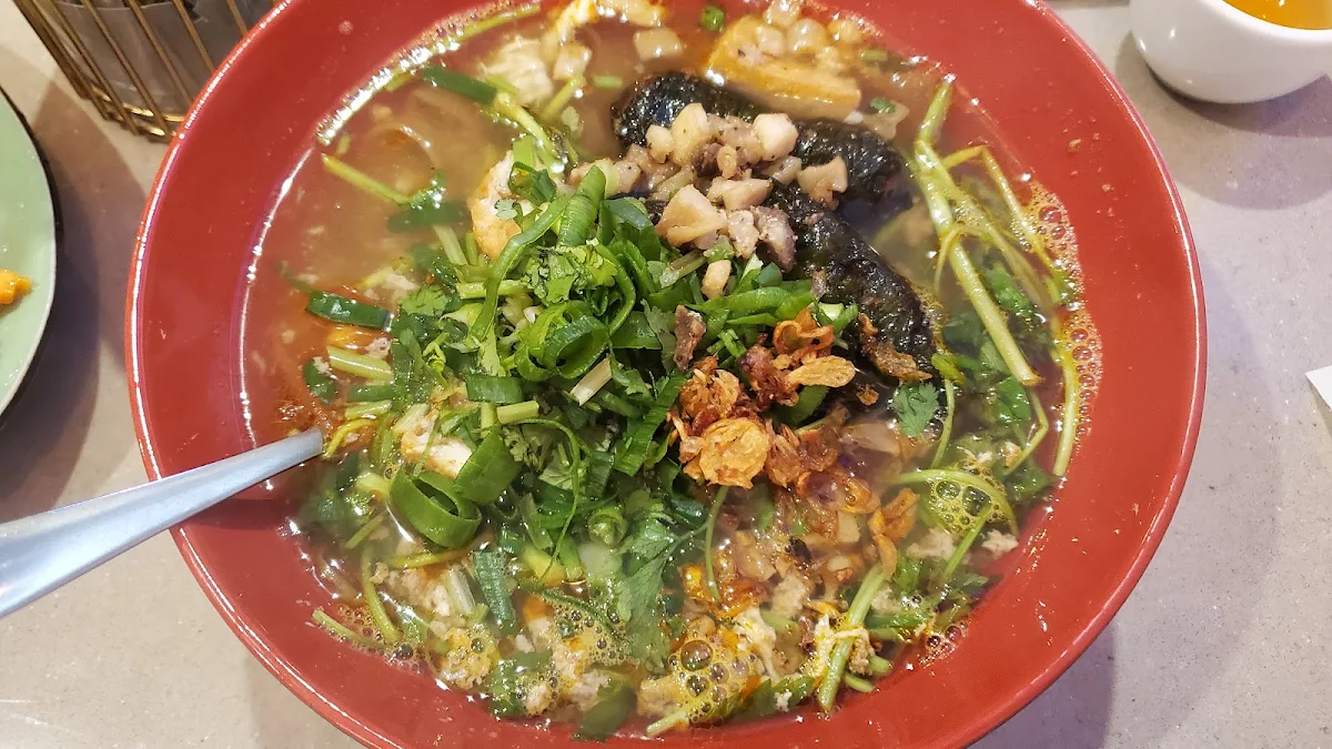 Flat Red Noodle Soup