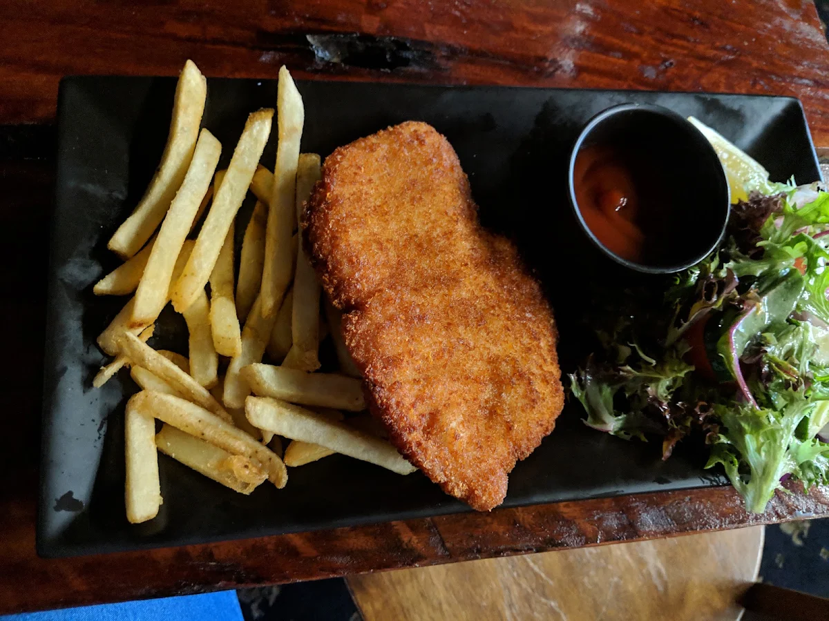 Schnitzel, Brumby Bar & Grill