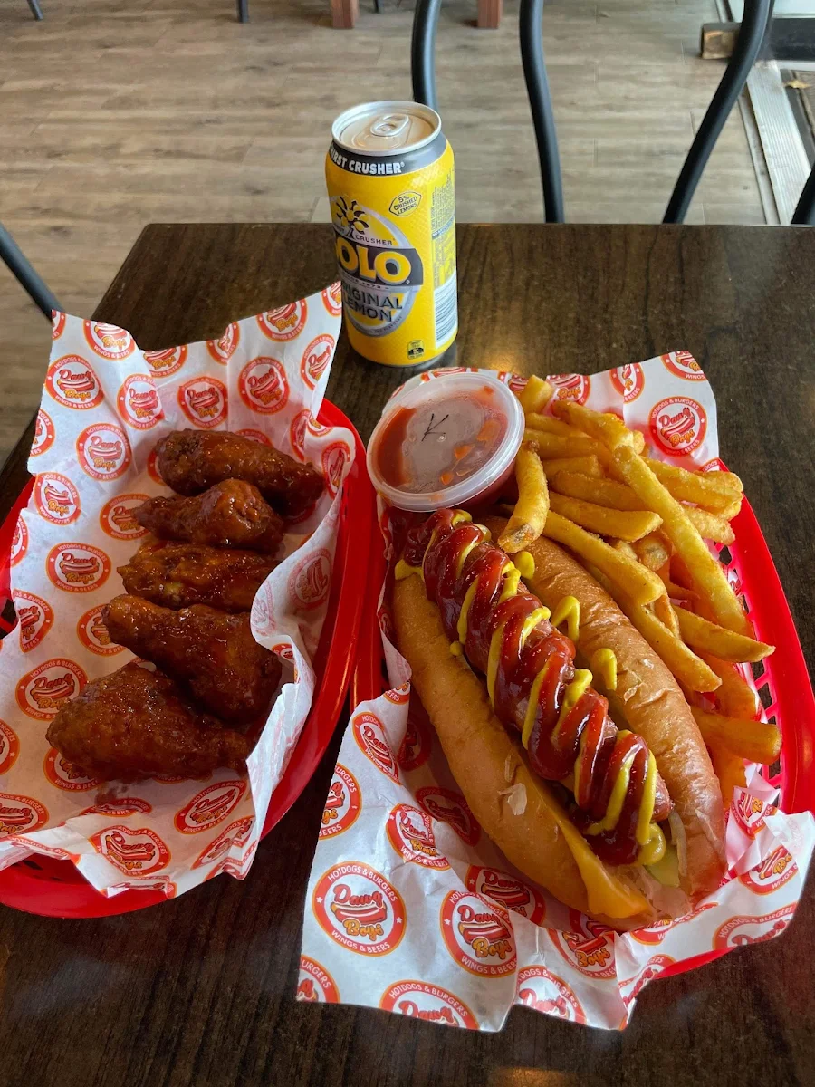 American Dog & Wings and Fries