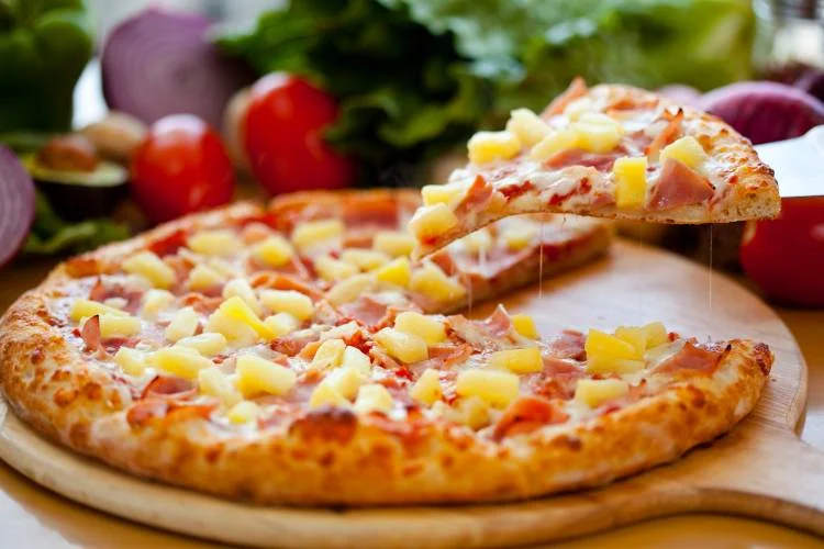 Ham and Cheese Pizza with Chips