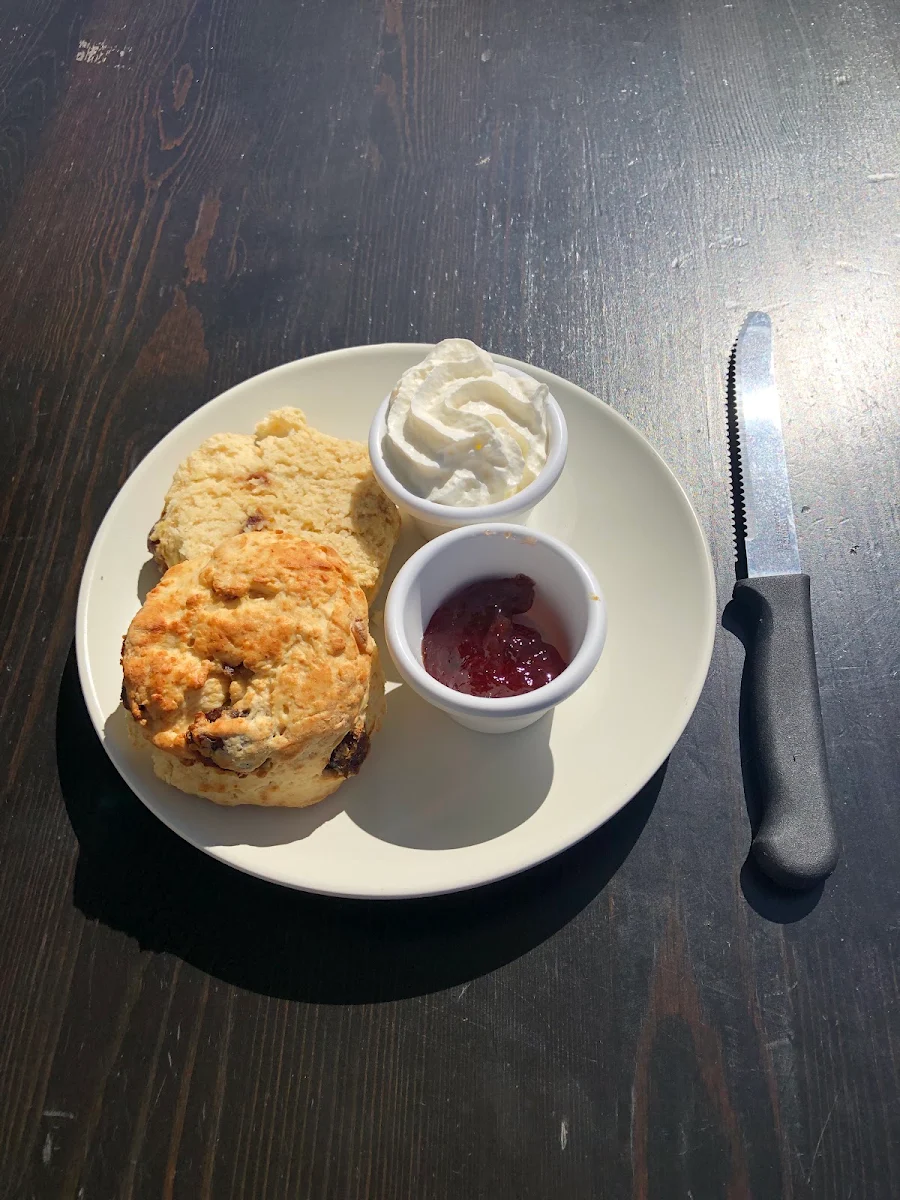 Date Scone with Jam and Cream