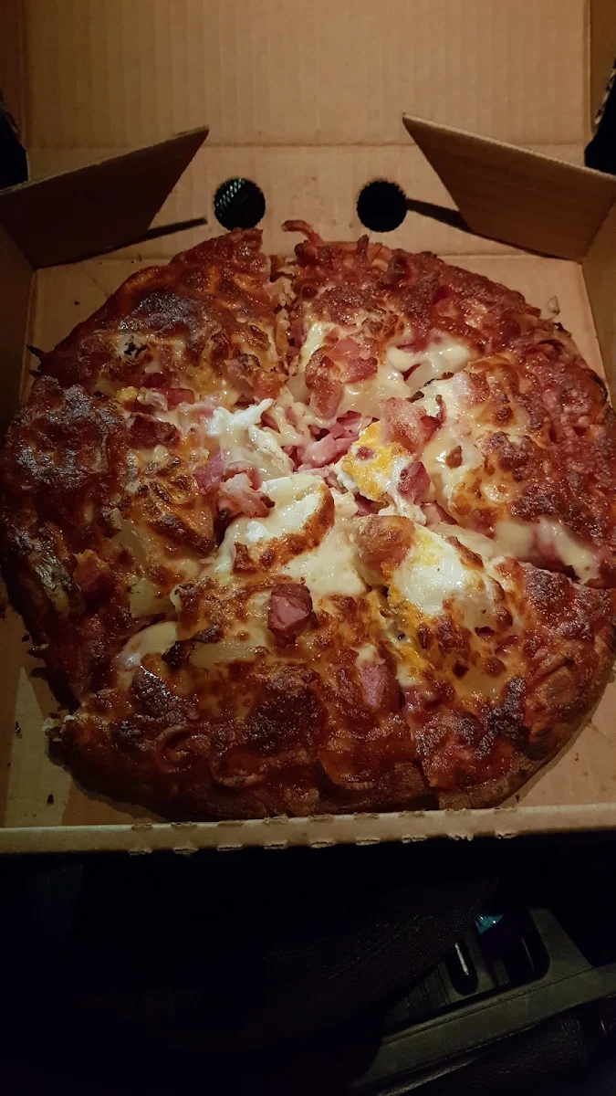 Aussie Pizza with Pineapple, Abz Pizza and Fish N Chips