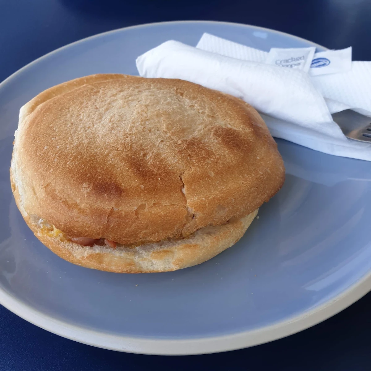Egg and Bacon Roll, Bay Blue Cafe