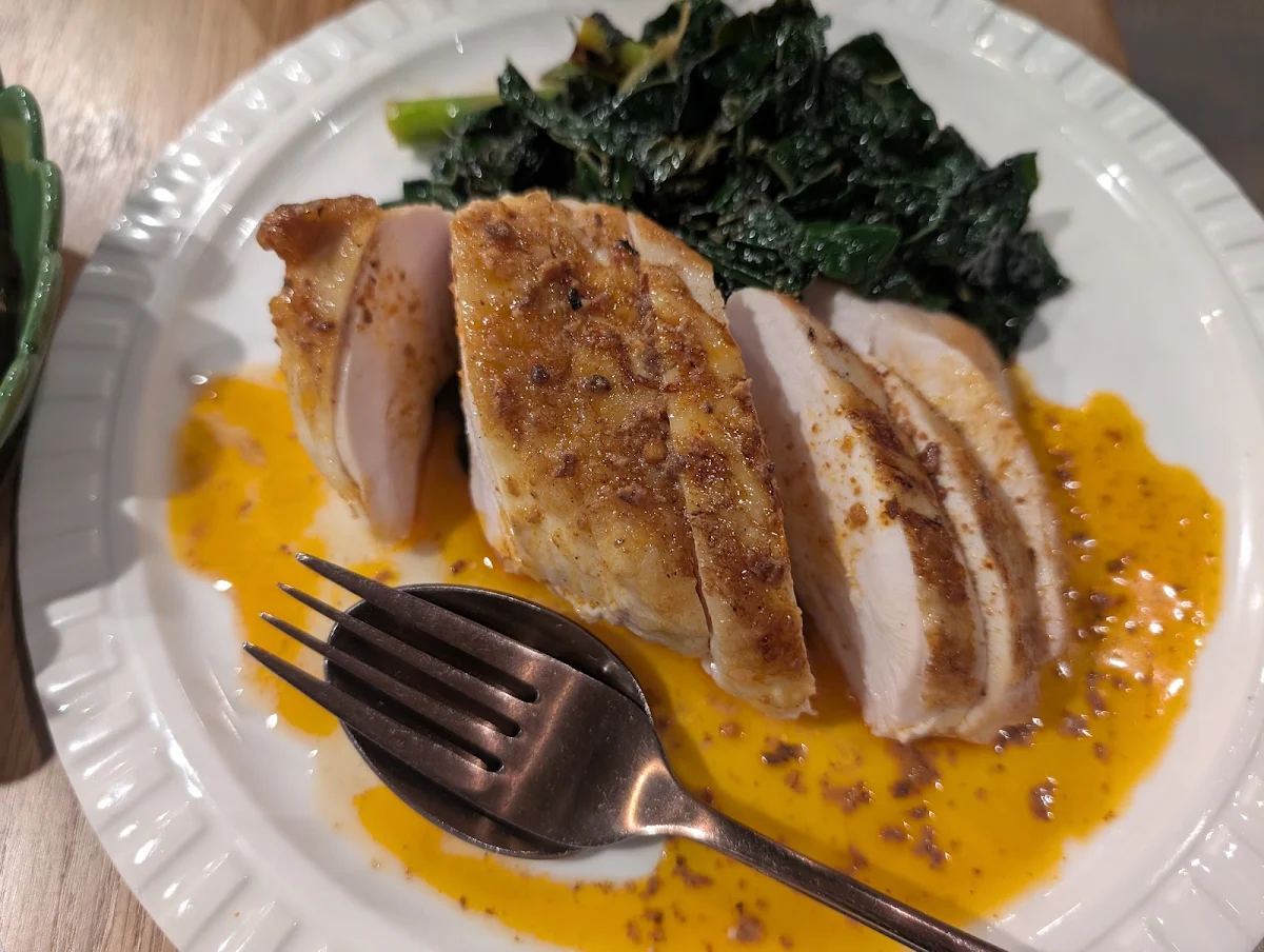 Nduja Stuffed Chicken Breast Spring Greens