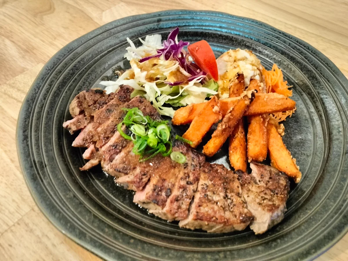 Striploin Steak & Salmon Teriyaki