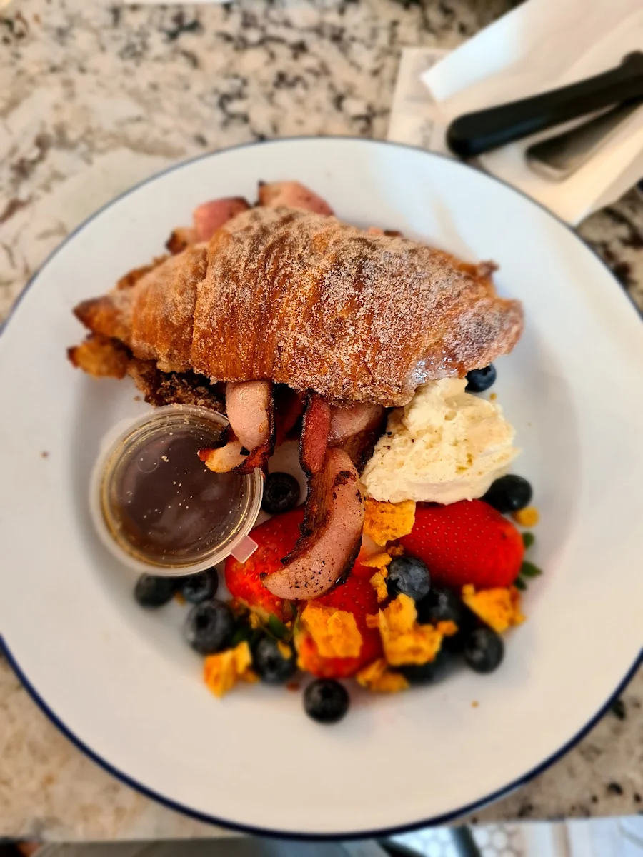 Croissant French Toast with Bacon