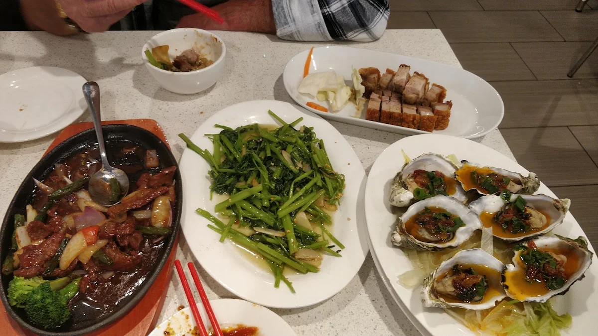 Steamed Chicken with Chinese Broccoli Steamed Baby Abalone with XO Sauce