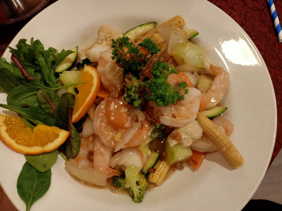 King Prawns with Seasonal Vegetables