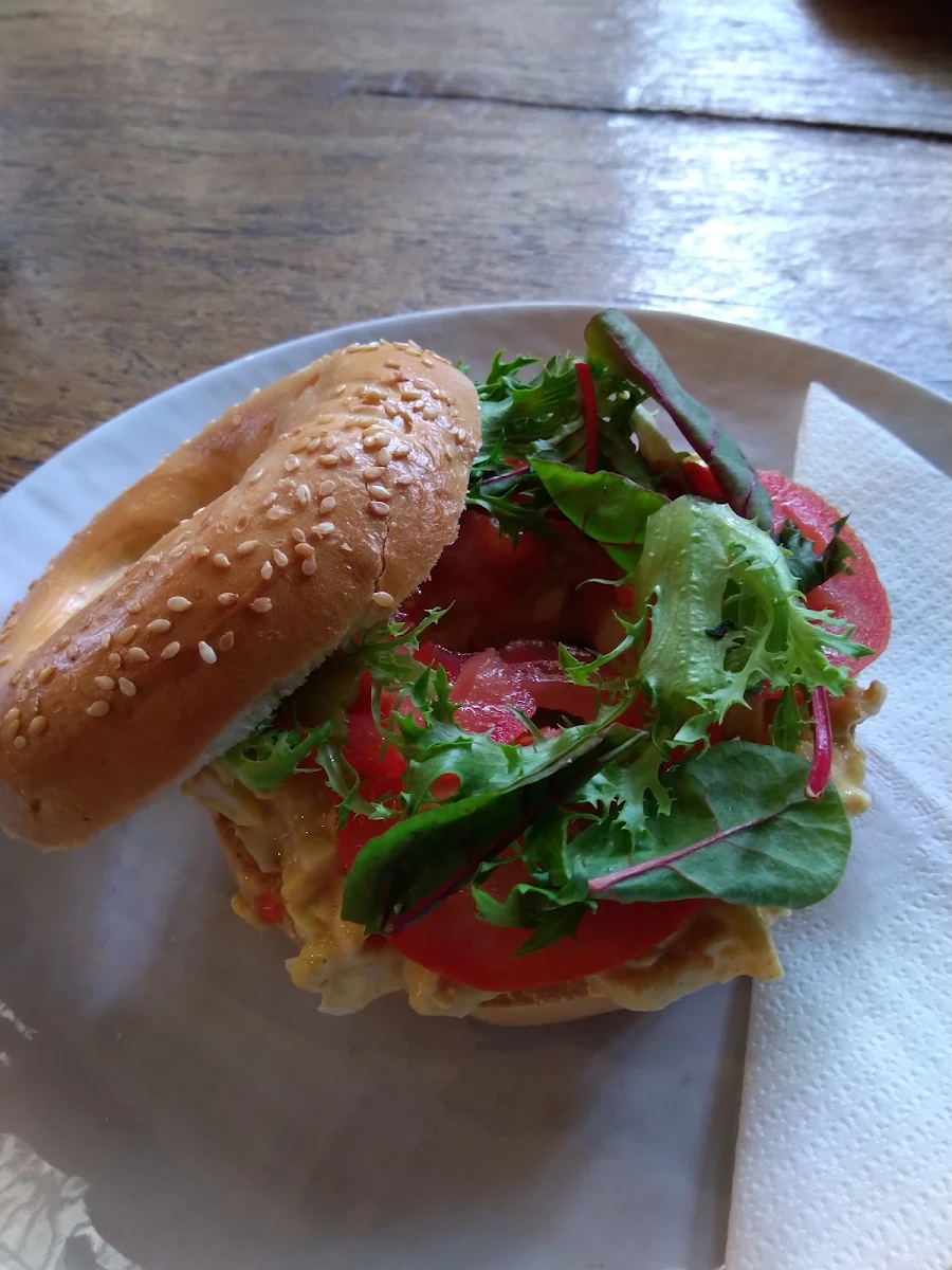 Egg and Salad Bagel