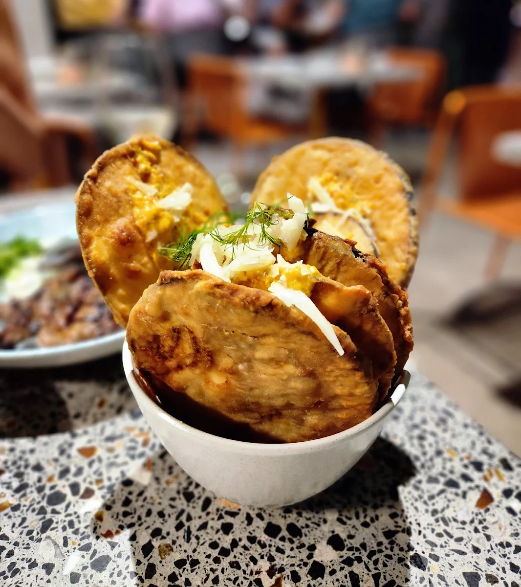Eggplant Chips, Yamas Greek & Drink