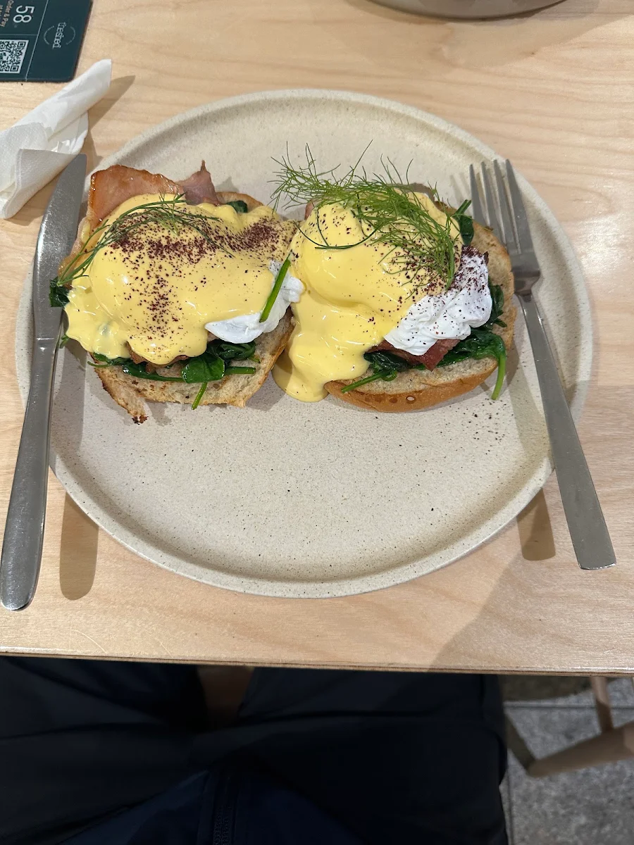 Eggs Benedict on Milk Bun, The Shed Cafe - Roselands