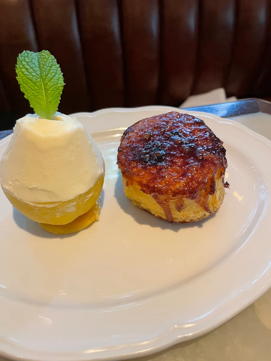 Almond Milk and Meyer Lemon Gelato Caramelised Brioche