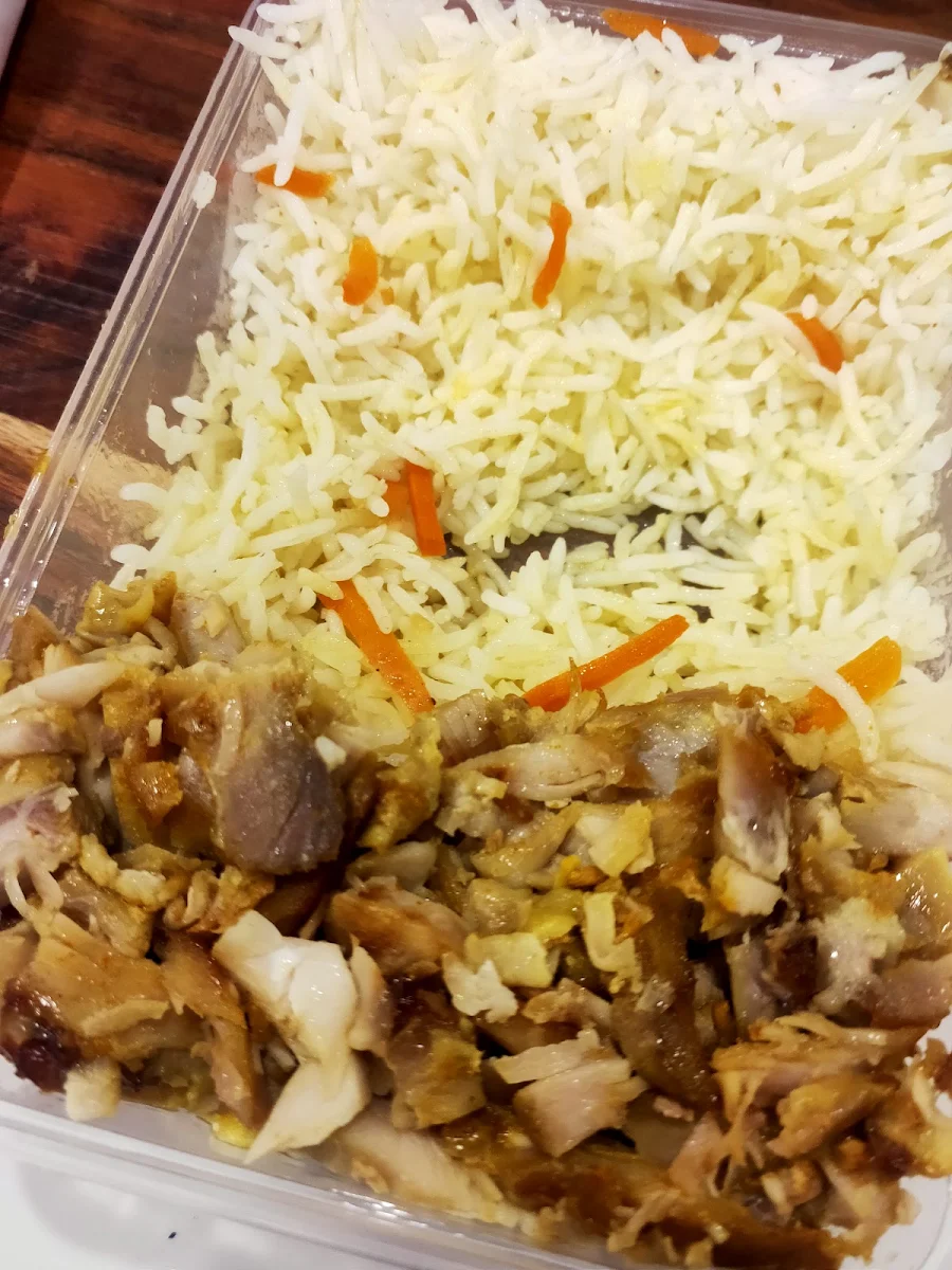 Pulled Chicken with Rice, Sahar Takeaway Dandenong
