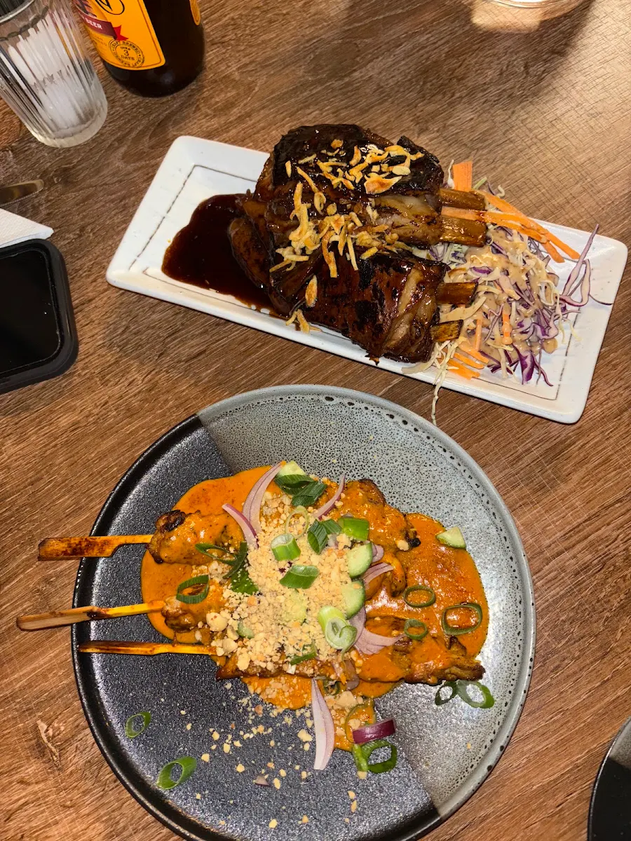 Grilled Lamb Ribs and Satay Chicken Skewers