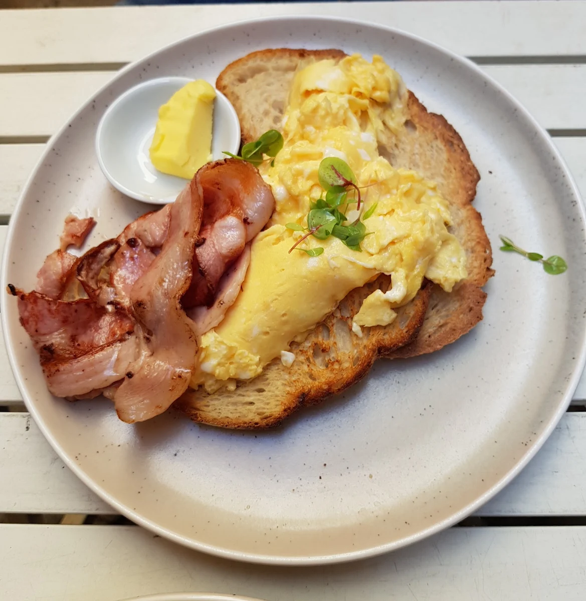 Scrambled Free Range Eggs, Frankie and George