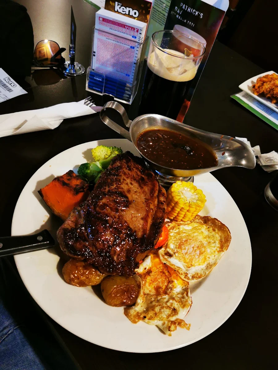 Porterhouse Steak Vegetables Fried Egg