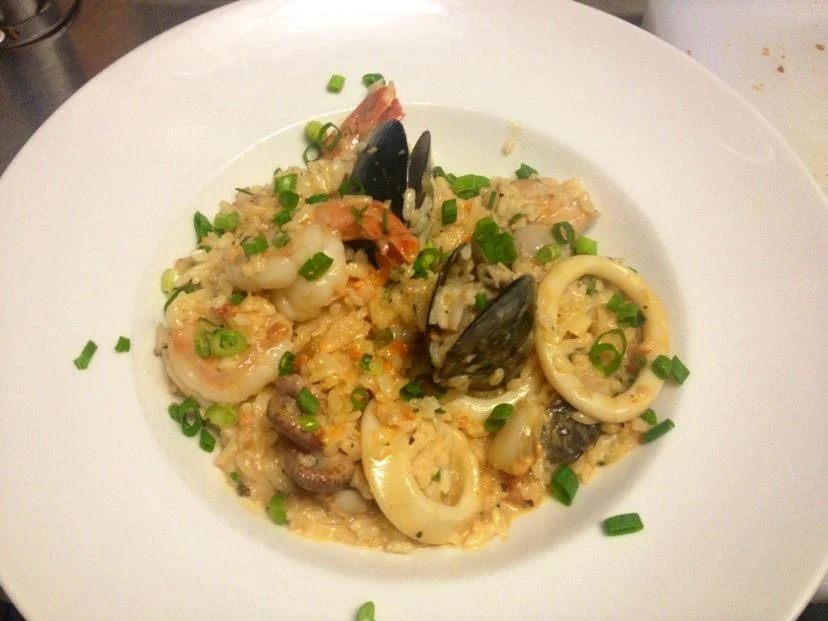 Seafood Risotto, MIDNIGHT PIZZA ENGADINE