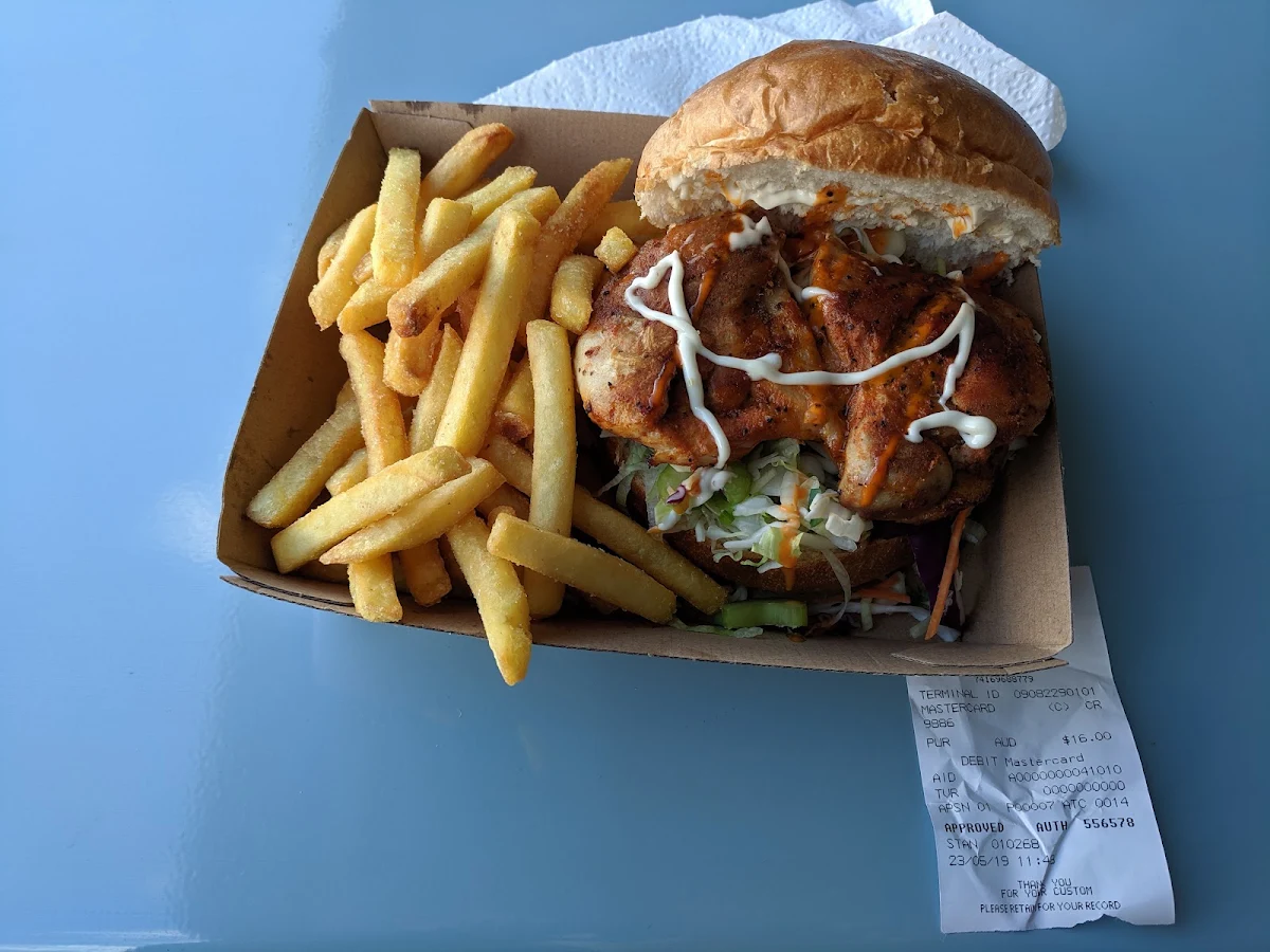 Chicken Burger and Fries