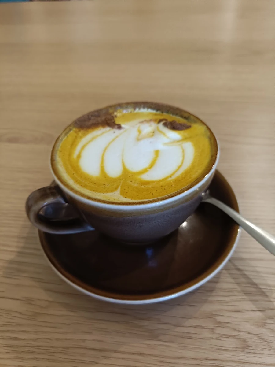 Tumeric Latte, Glass Wholefoods
