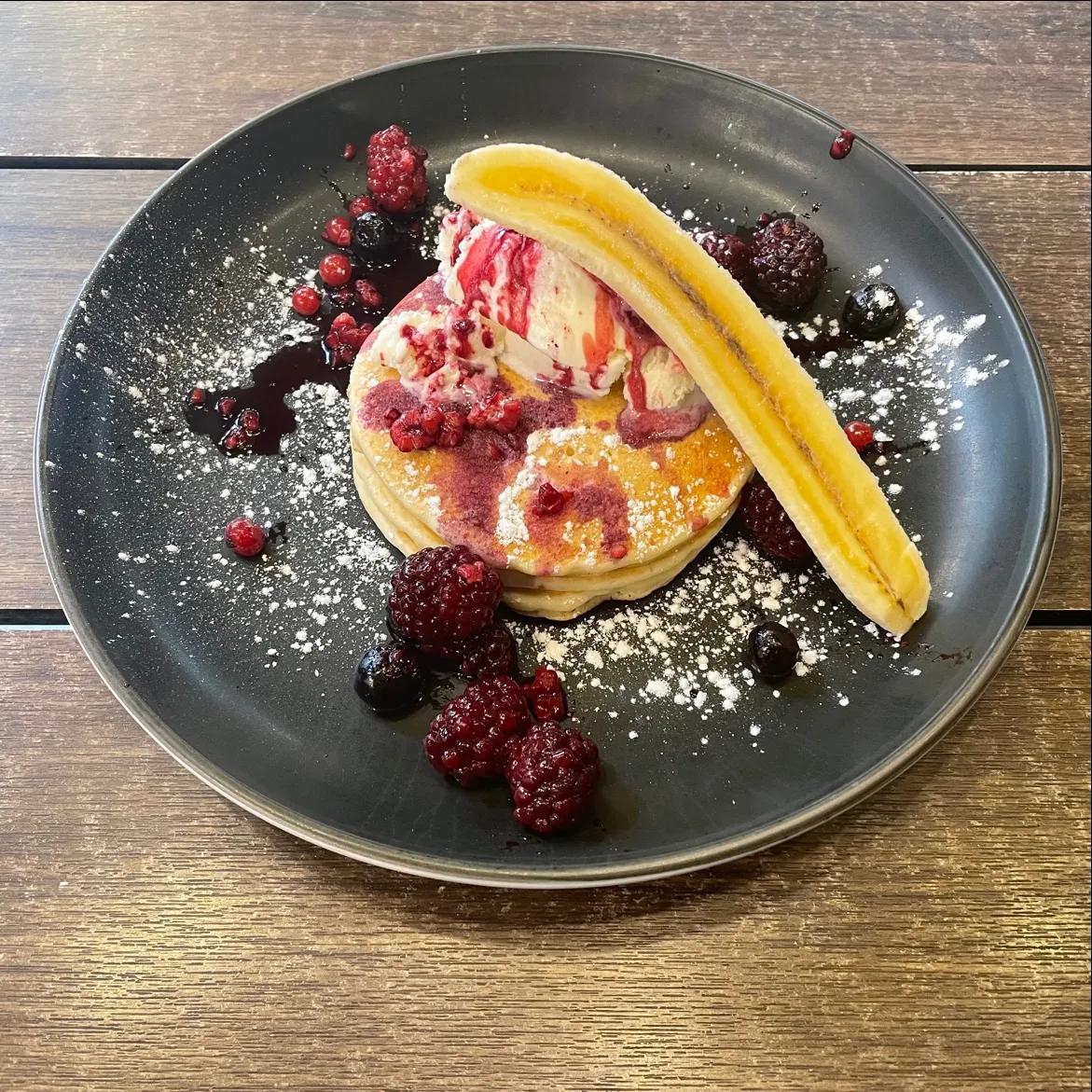 Banana Pancakes with Seasonal Mixed Fruit