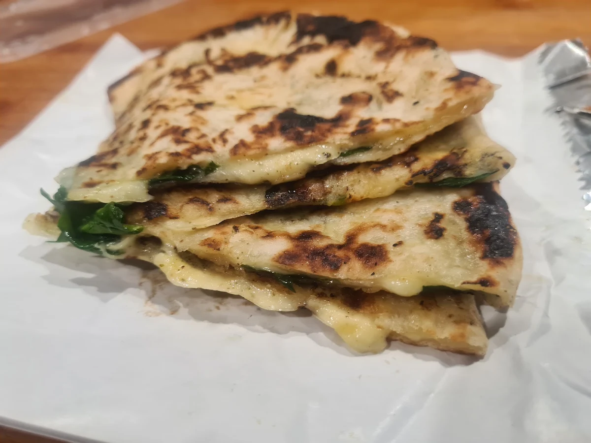 Cheese Spinach Garlic Naan