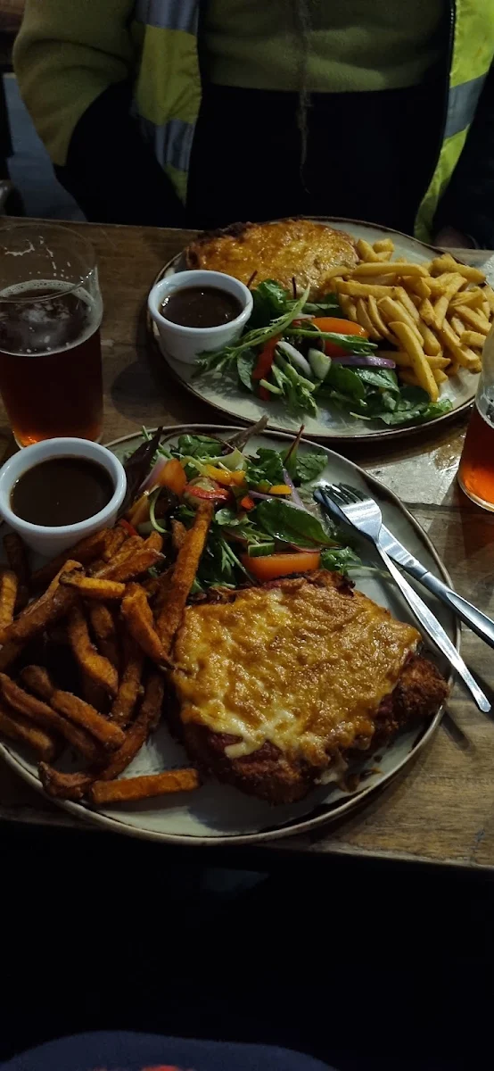Chicken Parmigiana w Sweet Potato Fries and Gravy