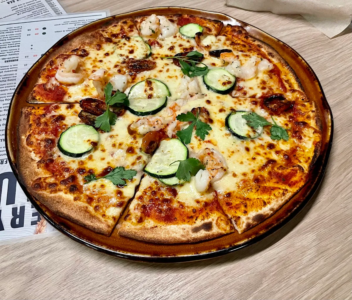 Chilli Prawn Pizza, The Australian Hotel & Brewery