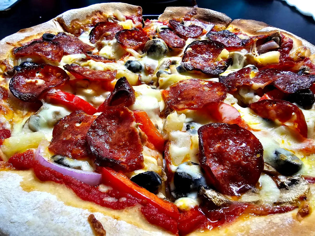Vegetable and Peperoni Pizza