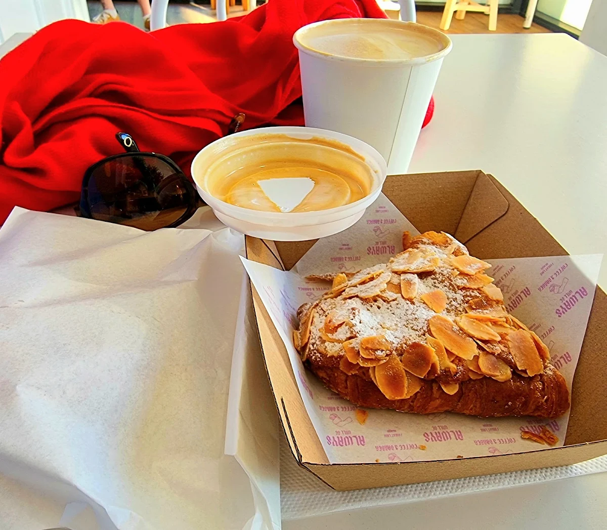 Almond Croissant and Coffee