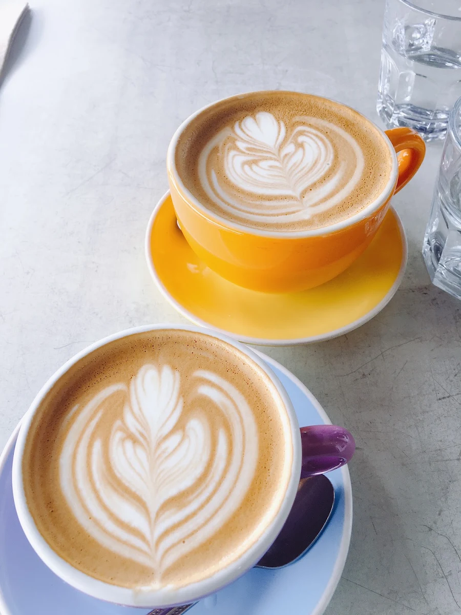 Latte and Flat White, Winter's Cafe.