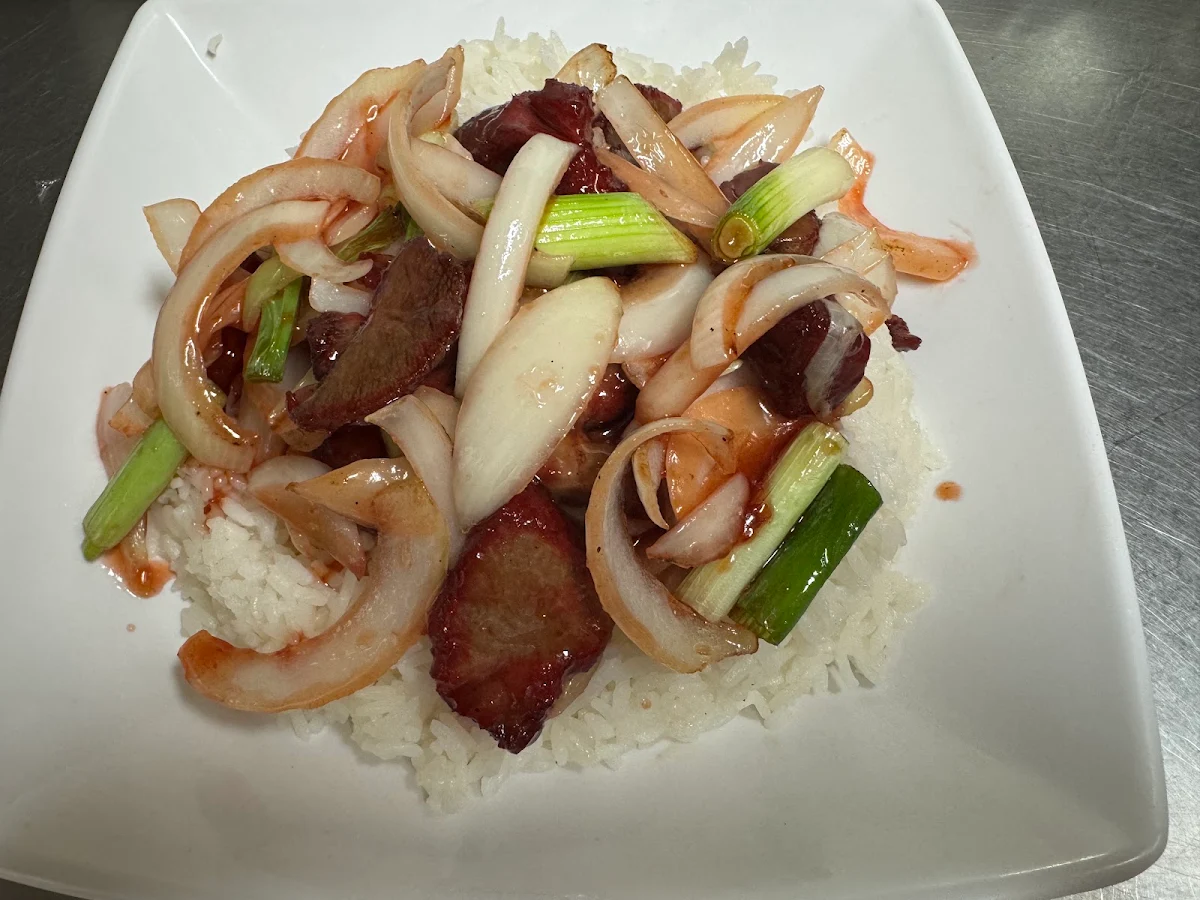 Squid in Black Bean Sauce, Golden Island Chinese Take Away