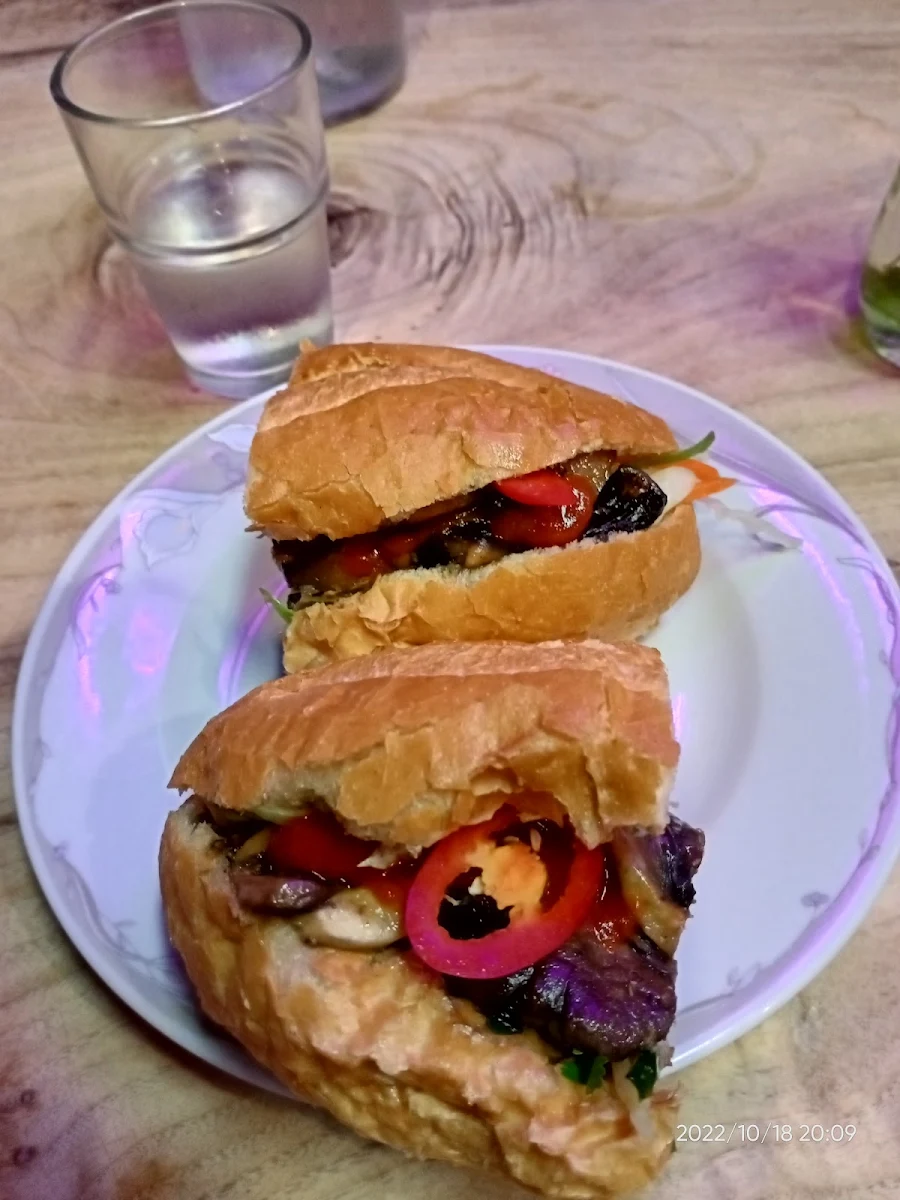 Sauteed Mushrooms and Caramelised Onion Banh MI