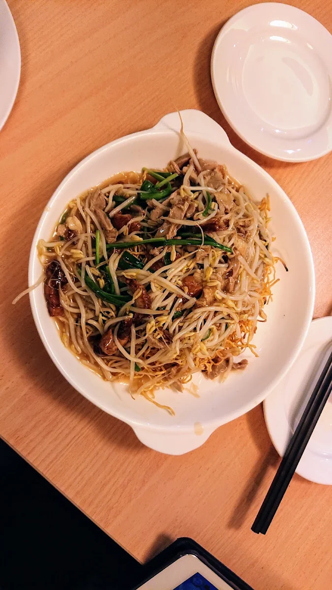 Shredded Duckand Bean Sprouts with Fried Egg Noodles