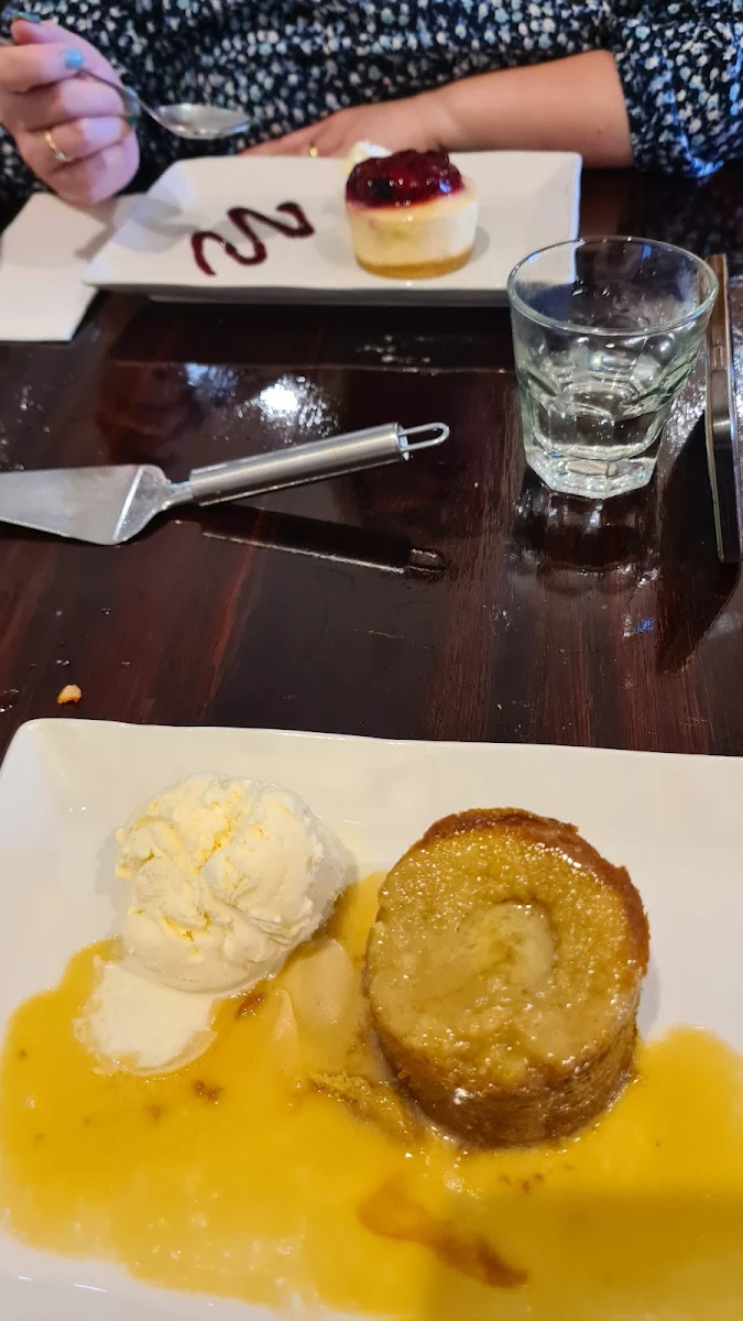 Golden Volcano and Mixed Berry Cheesecake