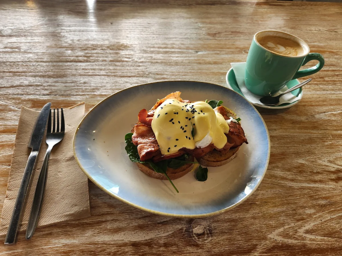 Eggs Benedict with Bacon, The Surfers Paradise Beach Cafe