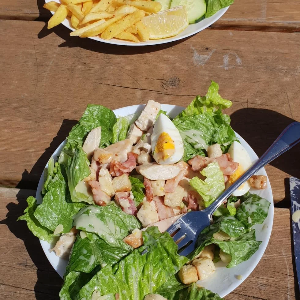 Salmon Chicken Caesar, Pelican Shores Café and Marina