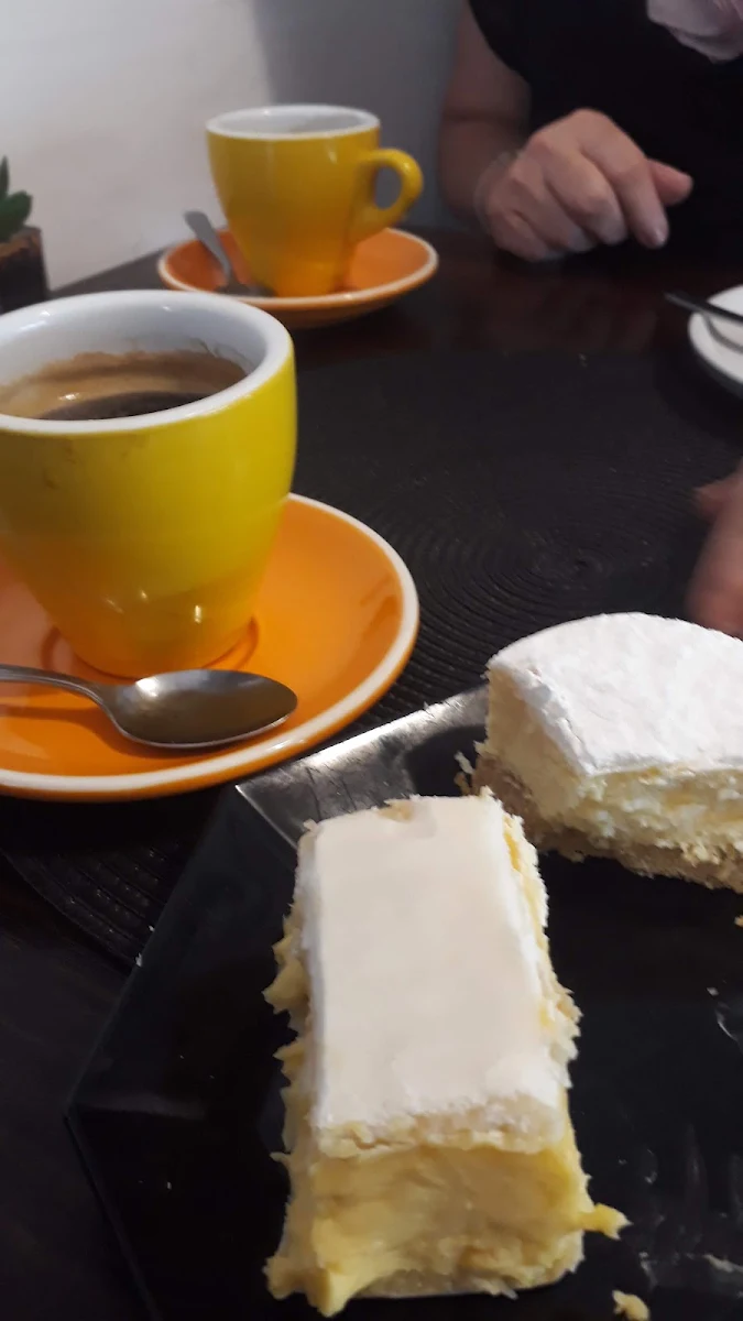 Vanilla Slice with Coffee