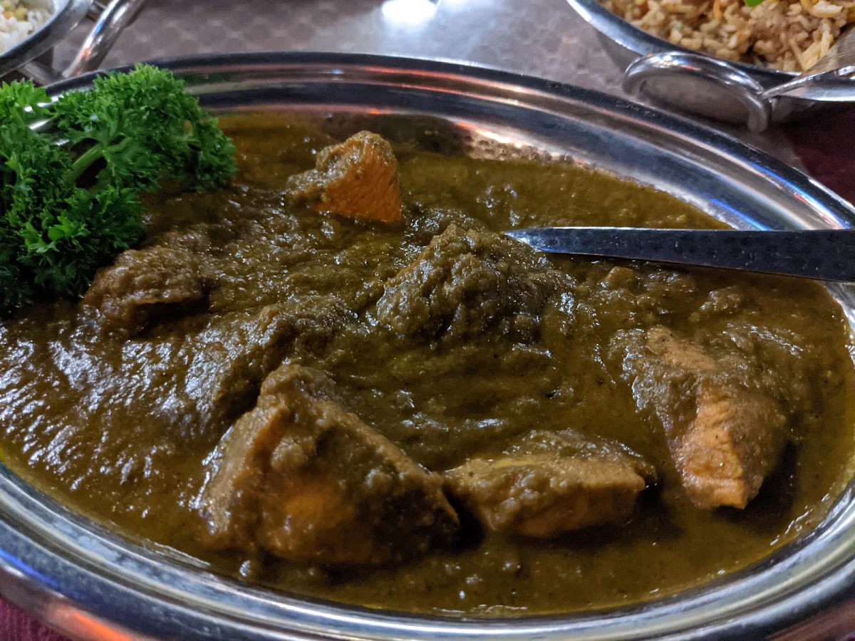 Saag Chicken, A Night in India Restaurant EST 1996