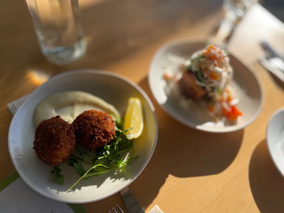 Blue Swimmer Crab Cakes with Watercress